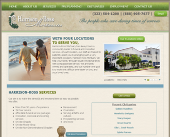 Harrison Ross Mortuary - Affordable Cremation San Bernardino web screenshot