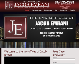 Law Offices of Jacob Emrani web screenshot