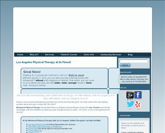 Westwood Physical Therapy web screenshot
