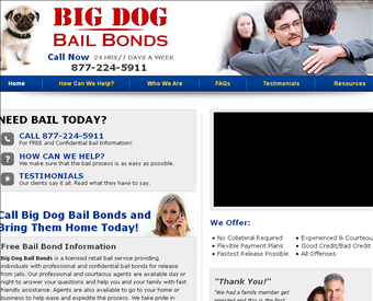 Big Dog Bail Bonds web screenshot