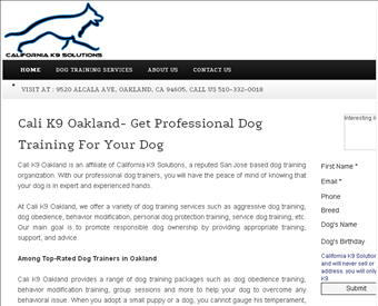Calik9 Oakland web screenshot