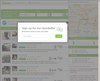 Rover.com - Los Angeles Dog Boarding web screenshot