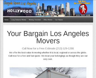 Bargain Movers Los Angeles web screenshot