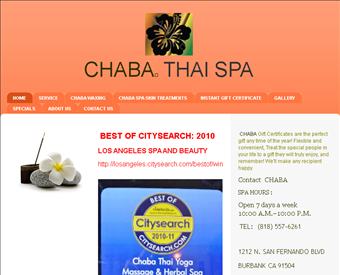 Chaba Thai Spa web screenshot