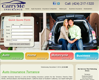 CarryMe Insurance Services, Inc. web screenshot