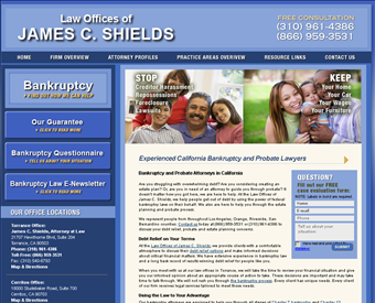 Law Offices of James C. Shields web screenshot