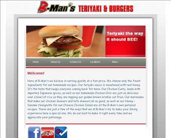 B-Man's Teriyaki & Burgers web screenshot