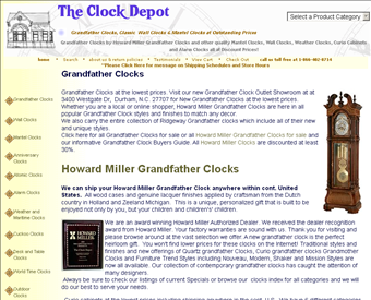 Clock Depot web screenshot