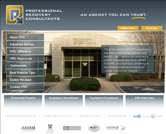 Professional Recovery Consultants web screenshot