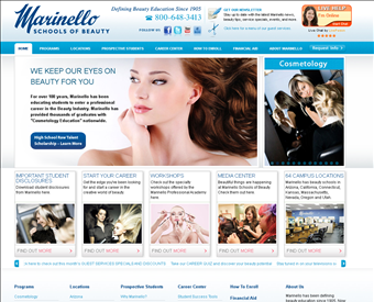 Marinello School of Beauty Sacramento web screenshot