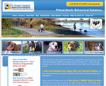 Sacramento Dog Psychology web screenshot