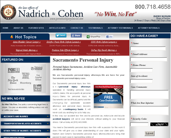 Nadrich & Cohen, LLP - Sacramento web screenshot