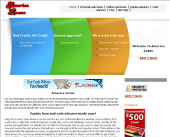 America Loans web screenshot