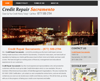 Credit Repair Sacramento web screenshot
