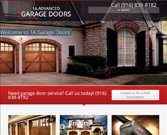 1A Advanced Garage Doors web screenshot