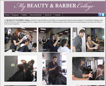 My Beauty College web screenshot