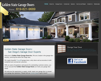 Golden State Garage Doors Inc web screenshot