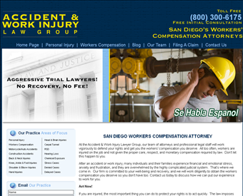 Accident and Work Injury Lawyers Group web screenshot