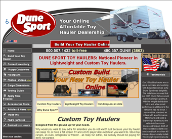 Dune Sport web screenshot
