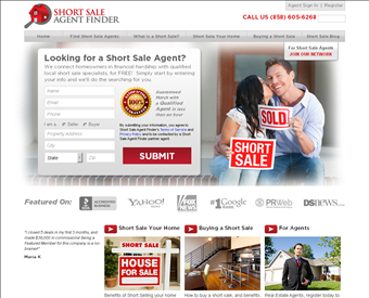 Short Sale Agent Finder web screenshot