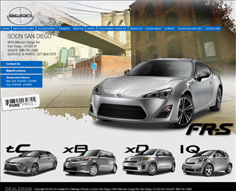 Scion San Diego web screenshot