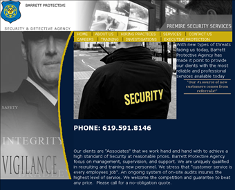 Barrett Protective Agency web screenshot