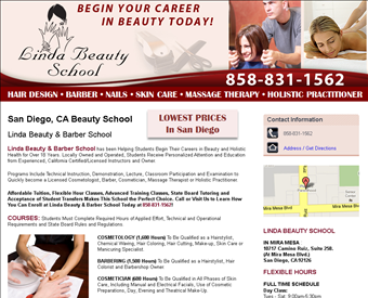 Linda Beauty School web screenshot