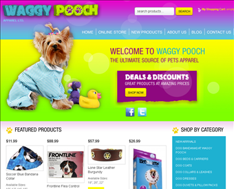 Waggy Pooch Apparel Ltd - Dog Clothing Boutique San Diego web screenshot