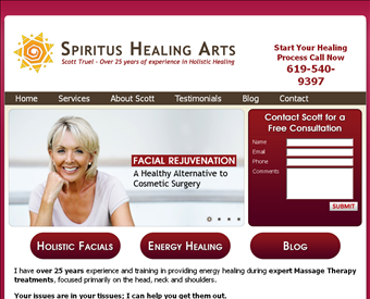 Spiritus Healing Arts web screenshot