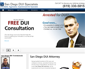 The San Diego DUI Specialists web screenshot