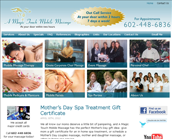 Magic Touch Mobile Massage web screenshot