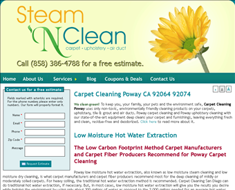 Poway Carpet Cleaning web screenshot