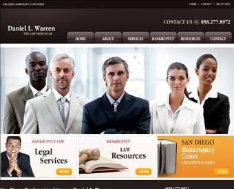Bankruptcy Attorney San Diego - Daniel L. Warren web screenshot