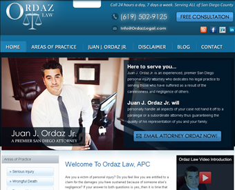 Ordaz Law web screenshot
