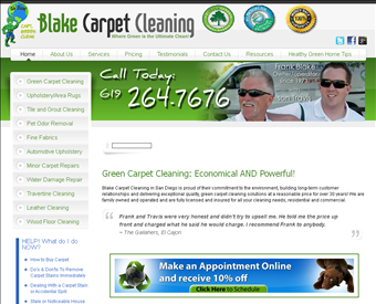 Blake Carpet Cleaning web screenshot