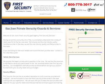 First Security Services web screenshot
