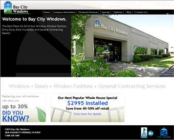 Bay City Windows web screenshot