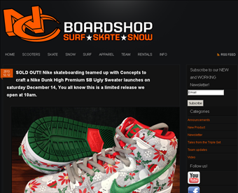 NC Boardshop web screenshot