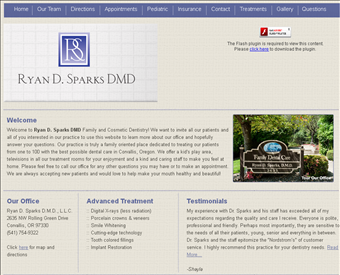Ryan D. Sparks DMD web screenshot