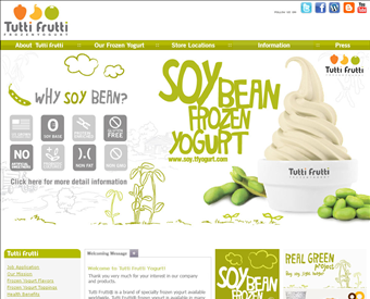 Tutti Frutti Frozen Yogurt web screenshot