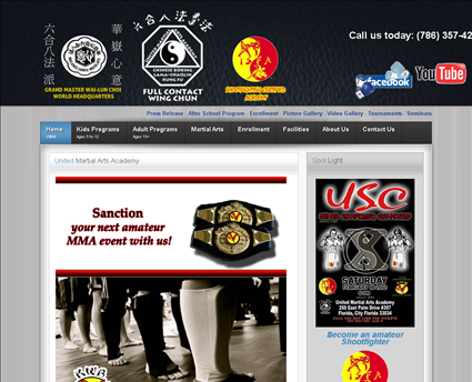 United Martial Arts Academy web screenshot