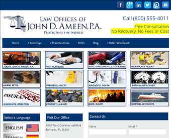 Law Offices of John D. Ameen, P.A. web screenshot