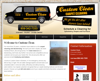 Custom Clean Carpet Cleaning web screenshot