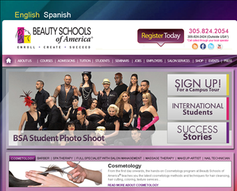 Beauty Schools Of America web screenshot