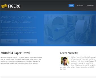 Peninsula Tissue, Corporation web screenshot