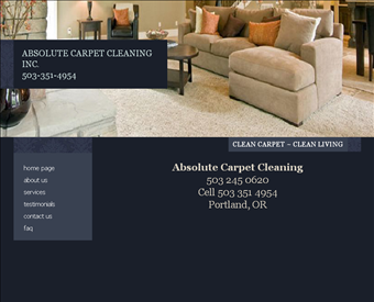 Absolute Carpet Cleaning Inc. web screenshot