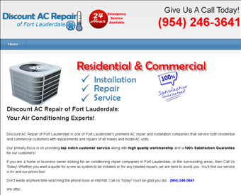 Discount AC Repair of Fort Lauderdale web screenshot