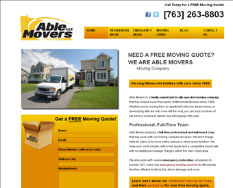 Able Movers LLC web screenshot