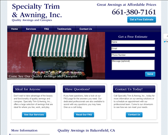 Specialty Trim & Awning Inc web screenshot