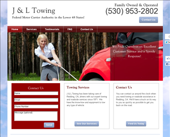 J & L Towing web screenshot
